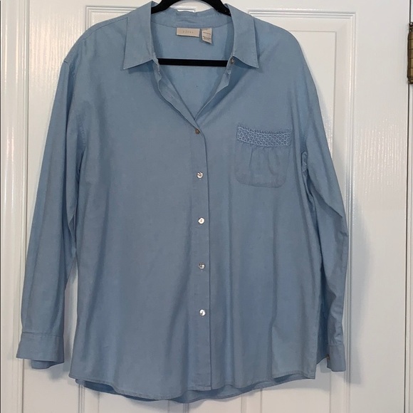 J. Jill Tops - J JILL DENIM BUTTON DOWN BLOUSE